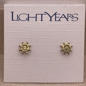 Light Years Gold Ship Wheel Earrings